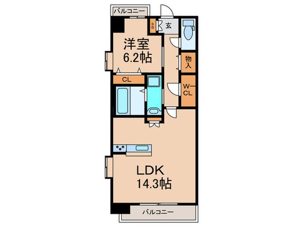 仮)ｽﾌﾟﾗﾝﾃﾞｨｯﾄﾞ福島WESTの物件間取画像